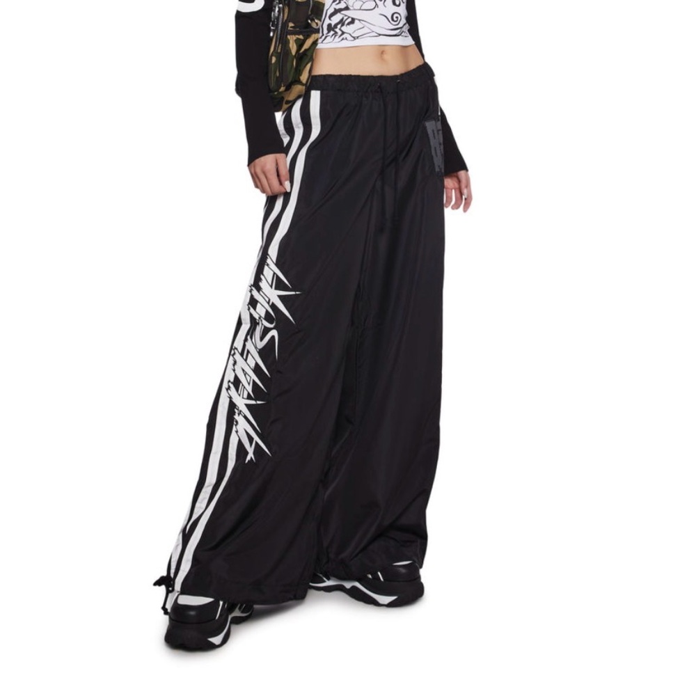 Dolls Kill × NARUTO SHIPPUDEN Akatsuki Women’s Track Wide Leg Pants;Black 
NWOT